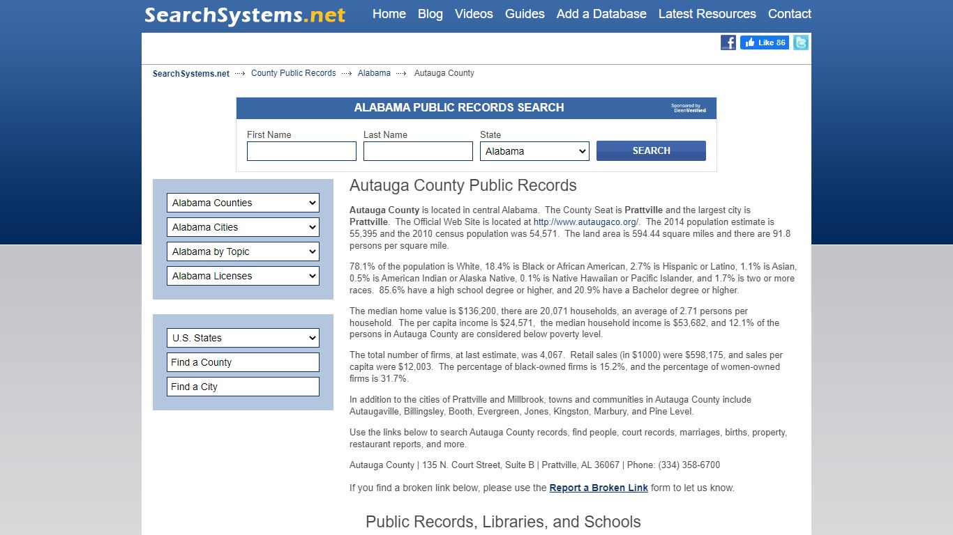 Autauga County Criminal and Public Records